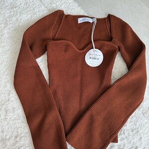 Petal and Pup 
Aquerelle Rib Knit Sweater Winter Minimalist Preppy Top size 2